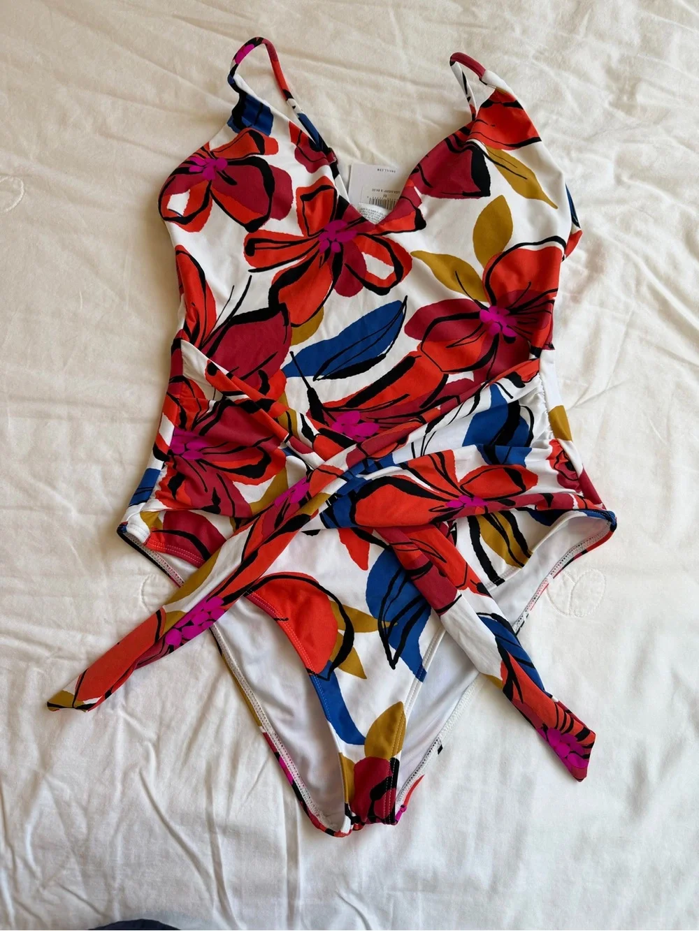 O’neill Floral Tie-Waist One-Piece Swimsuit - White Multi